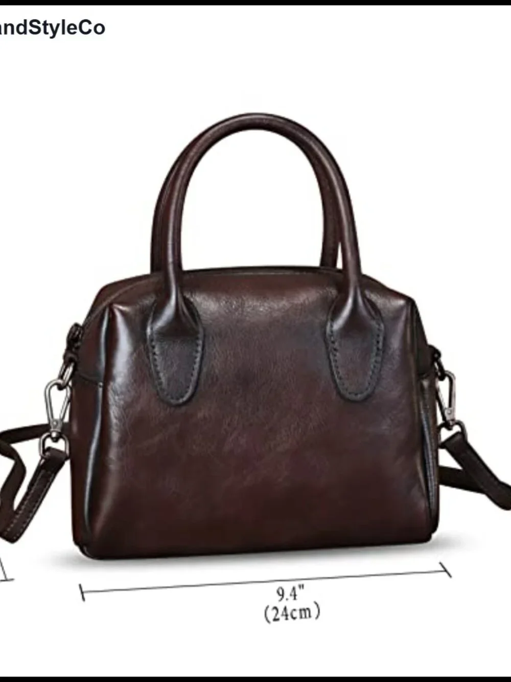 Genuine Leather Handbag for Women Leather Top Handle Purse Retro Handmade